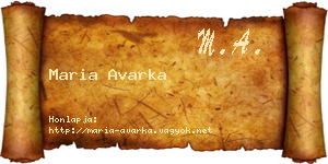 Maria Avarka névjegykártya